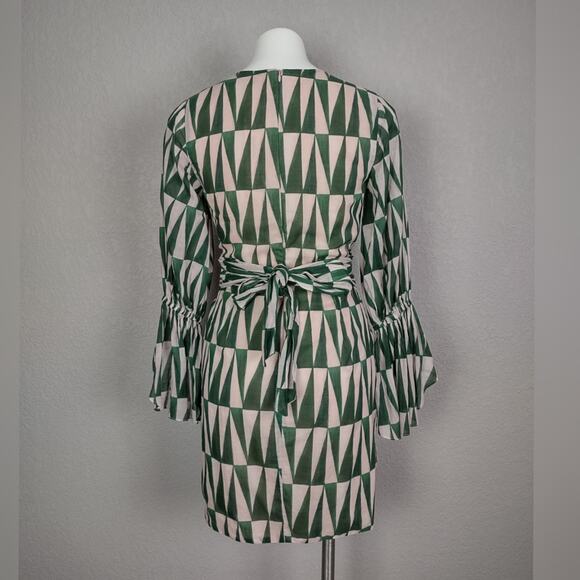 PATBO Geo Print Cotton Mini Dress Size 8 - Picture 4 of 16